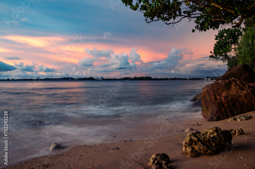 Jungle Beach at Sunset in Mirissa, Sri Lanka 
