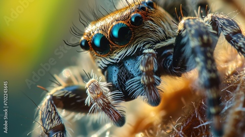 A Close Up Shot of a Jumping Spider © FryArt Studio