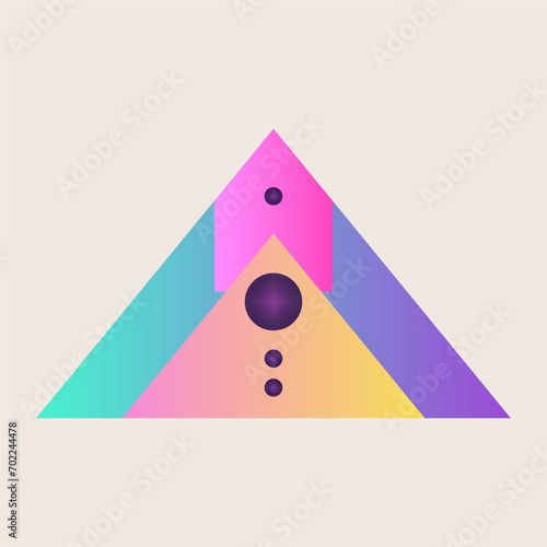 Triangle Cone Pyramid Abstract Gradient Texture Color Geometric Graphic Shape Element Icon Design photo