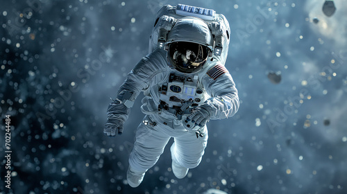 International Day Of Human Space Flight  Banner Background. It Includes A Figure Of An Astronaut In Space  Generative Ai