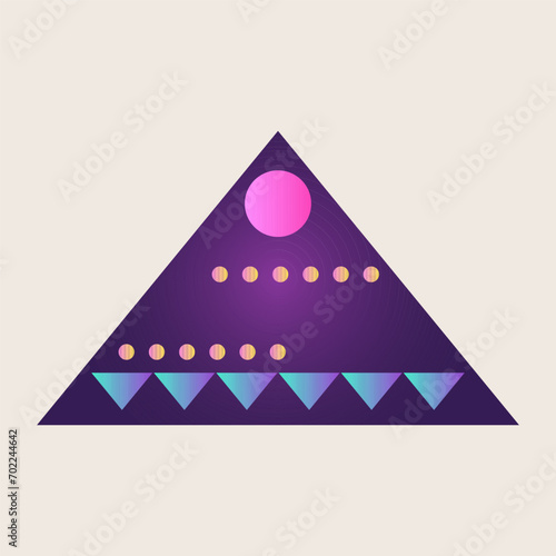 Triangle Cone Pyramid Abstract Gradient Texture Color Geometric Graphic Shape Element Icon Design photo