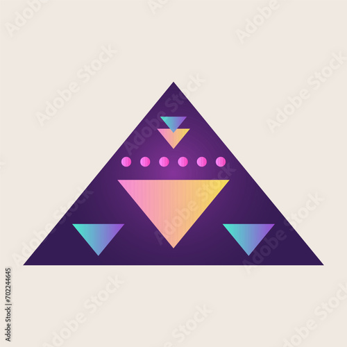 Triangle Cone Pyramid Abstract Gradient Texture Color Geometric Graphic Shape Element Icon Design photo