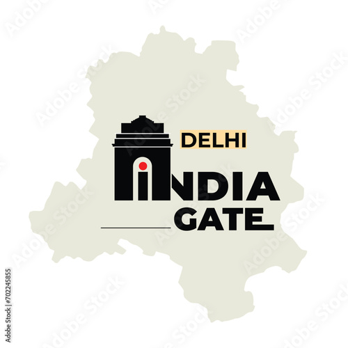 New Dehli flat map, capital of India