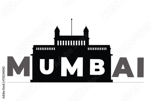 Mumbai city conceptual logo vector illustration