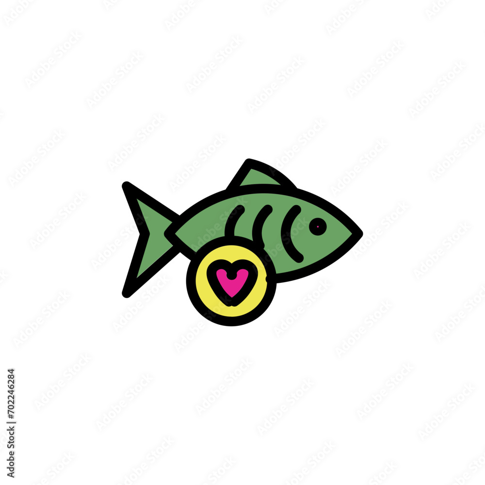 Fish Love Sea Filled Outline Icon Fish Love Sea Filled Outline Icon