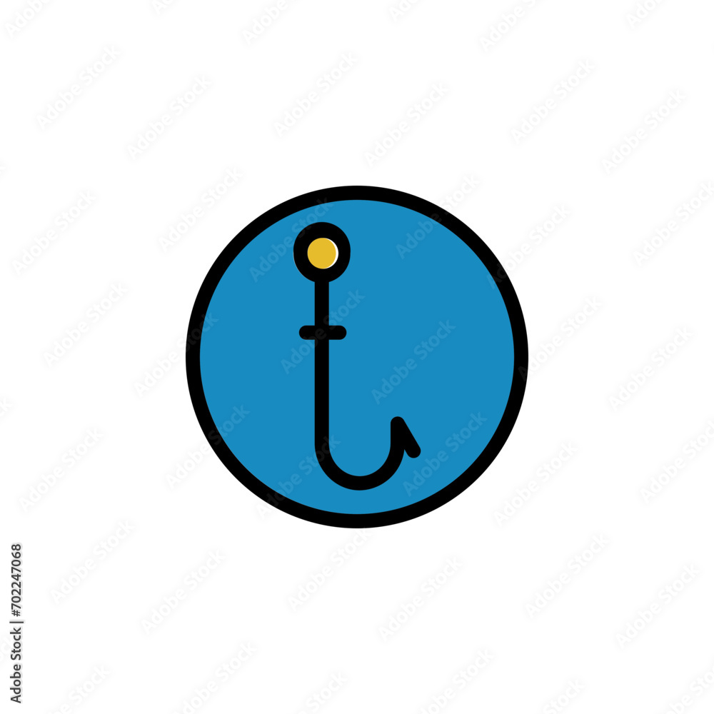 Fish Hook Sea Filled Outline Icon Fish Hook Sea Filled Outline Icon