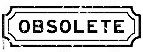 Grunge black obsolete word rubber seal stamp on white background