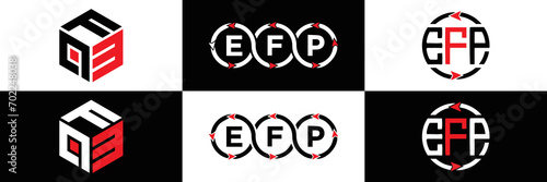  EFP logo. E F P design. White EFP letter. EFP, E F P letter logo design. E F P letter logo design in THREE style. letter logo set in one artboard. E F P letter logo vector design.	
 photo