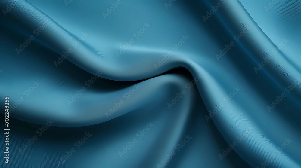 Obraz premium Close up of rippled blue satin fabric, Generative AI illustrations.