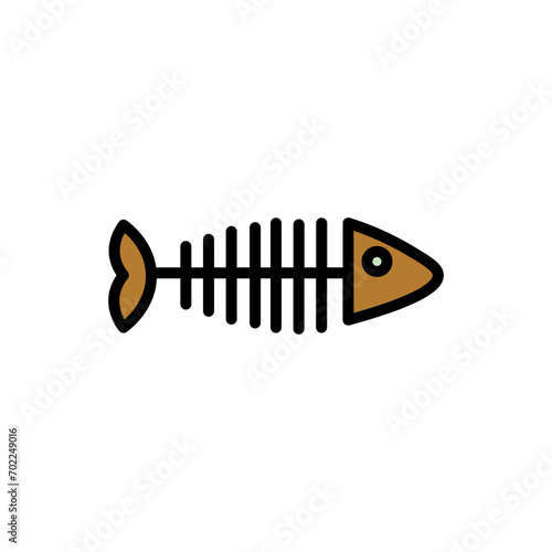 Head Bone Fish Filled Outline Icon