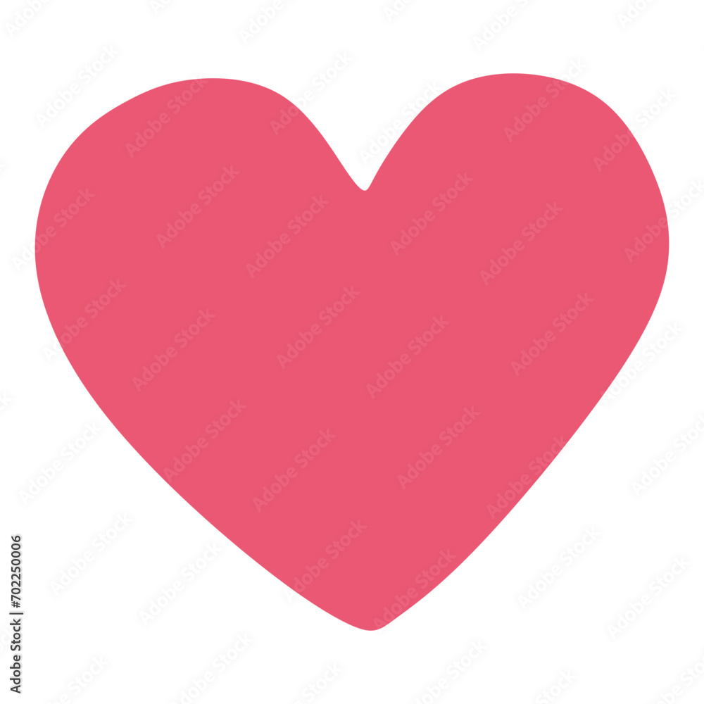 Pink Heart shape icon. Vector Sticker Isolated on white background. Love symbol. Simple Illustration for Card, Valentines day Design Graphic, Romantic Sign.