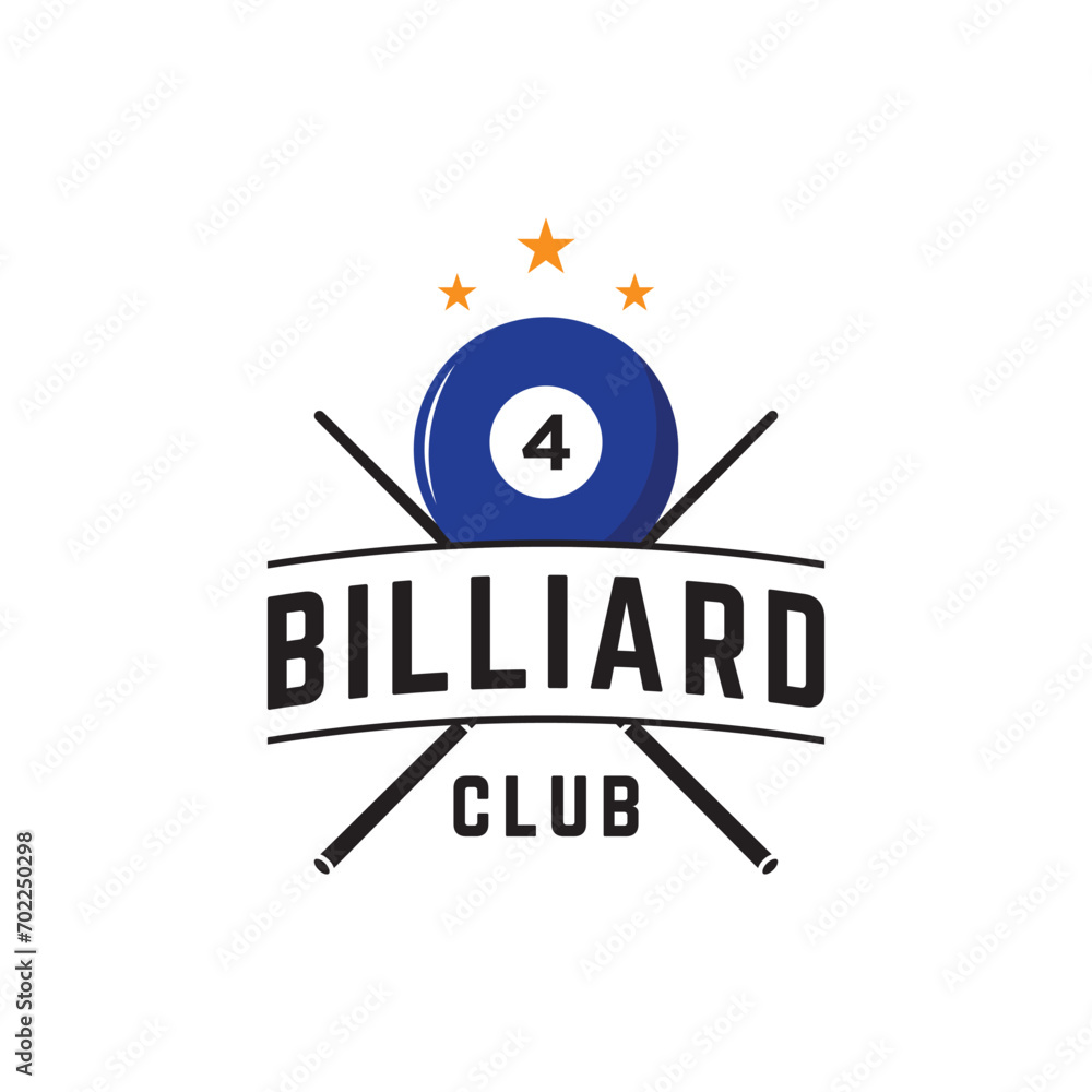 Billiards and cue cue creative logo template design. Logos of billiard sports games, clubs, tournaments and championships.