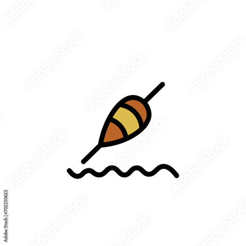 Fishing Float Bobber Filled Outline Icon