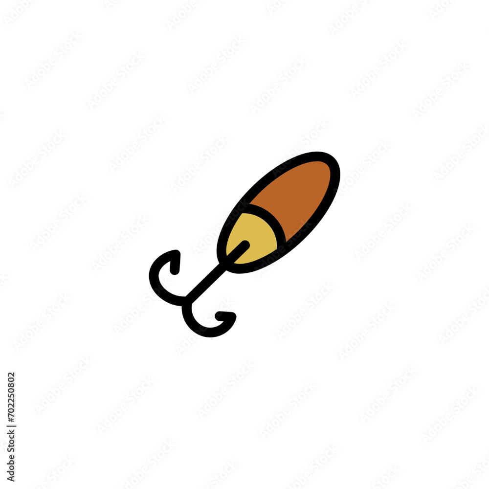 Bait Fish Food Filled Outline Icon Bait Fish Food Filled Outline Icon