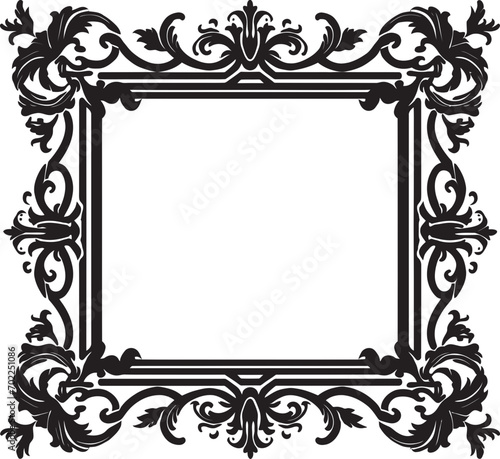 Dreamy Delicacy Artistic Decorative Frame Vector Logo Contemporary Opulence Vector Black Frame Icon Design