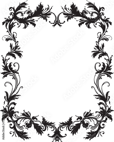 Ethereal Fusion Artistic Decorative Frame Vector in Black Dynamic Simplicity Vector Black Frame Logo Icon Design