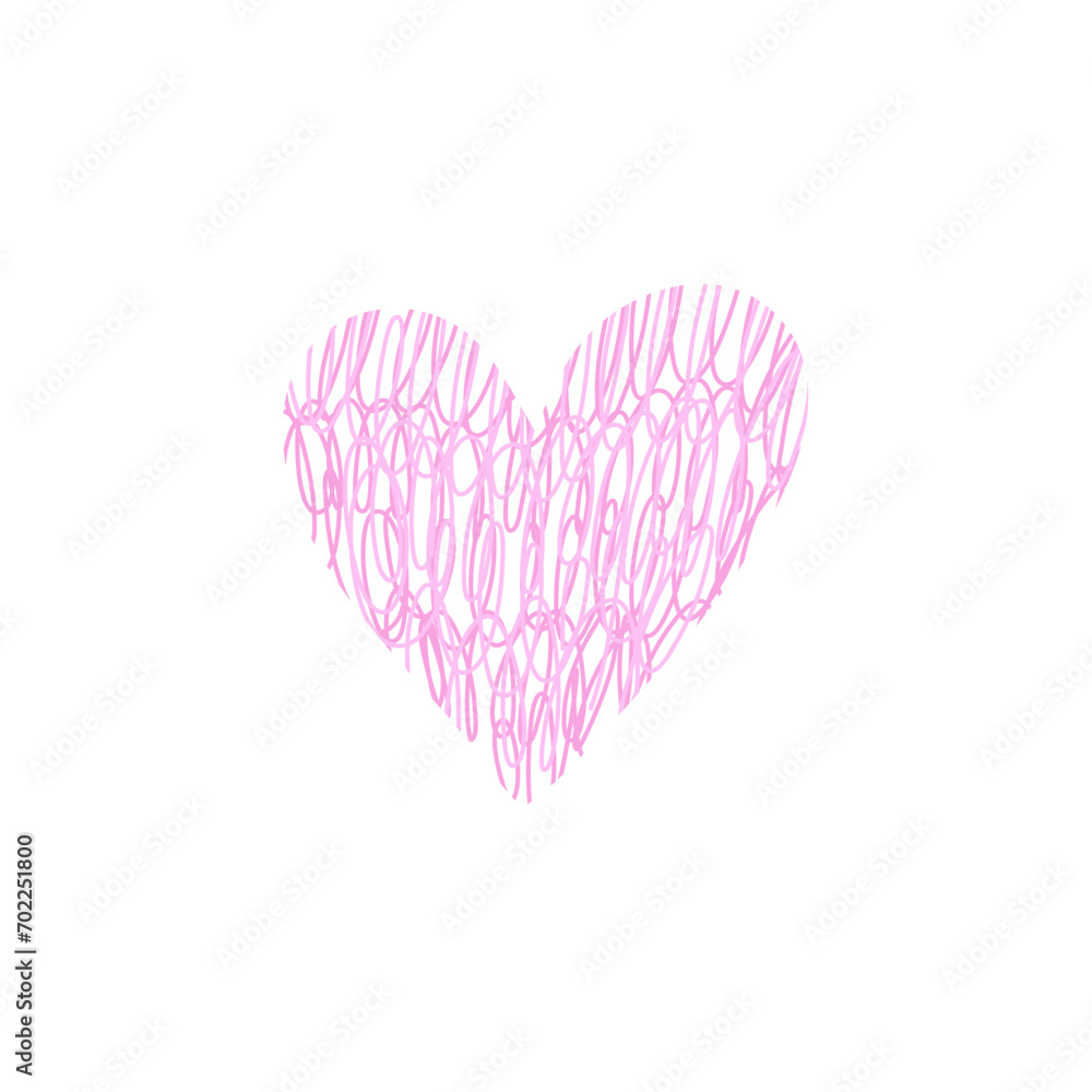 Doodle Hand Drawn love heart 