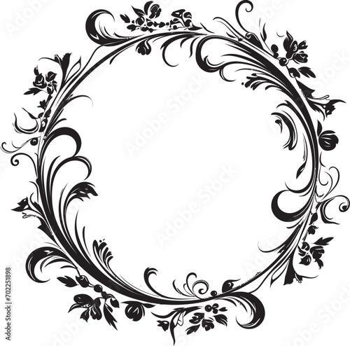 Ethereal Fusion Artistic Decorative Frame Vector Black Dynamic Simplicity Vector Black Frame Logo Icon Design