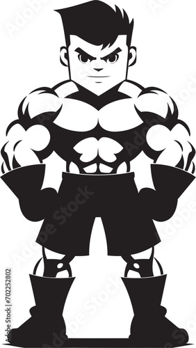 Wallpaper Mural Champion Flex Fusion Caricature Bodybuilder in Black Vector Logo Comic Power Impact Black Logo Icon of Cartoon Bodybuilder in Vector Torontodigital.ca