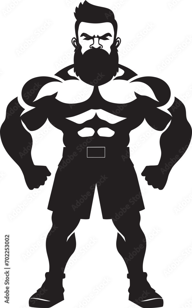 Comic Muscle Emblem Black Vector Logo Icon of Cartoon Bodybuilder Gym Heroic Persona Cartoon Caricature Bodybuilder in Black Vector Comic Muscle Emblem Black Vector Logo Icon of Cartoon Bodybuilder Gym Heroic Persona Cartoon Caricature Bodybuilder in Black Vector