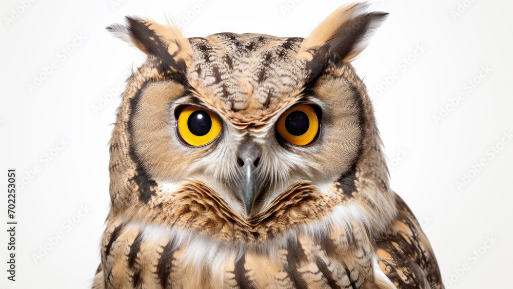 Obraz premium Wisdom's Gaze: Captivating Owl Portrait