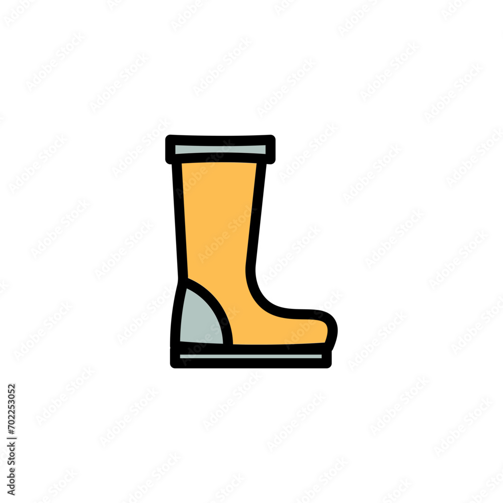 Boots Shoes Rubber Filled Outline Icon Boots Shoes Rubber Filled Outline Icon
