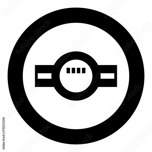 Water meter measuring sanitary equipment icon in circle round black color vector illustration image solid outline style