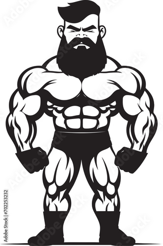 Wallpaper Mural Gym Heroic Persona Cartoon Caricature Bodybuilder in Black Vector Mighty Muscle Fusion Vector Black Logo Icon of Caricature Bodybuilder Torontodigital.ca