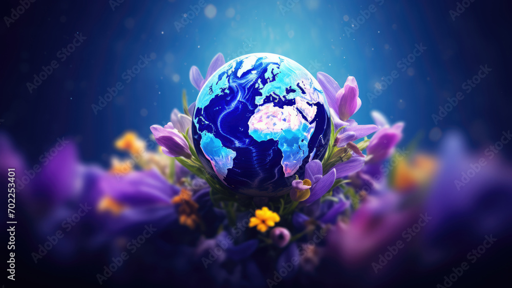 Fototapeta premium Earth in Bloom: Netherlands Emblem on White
