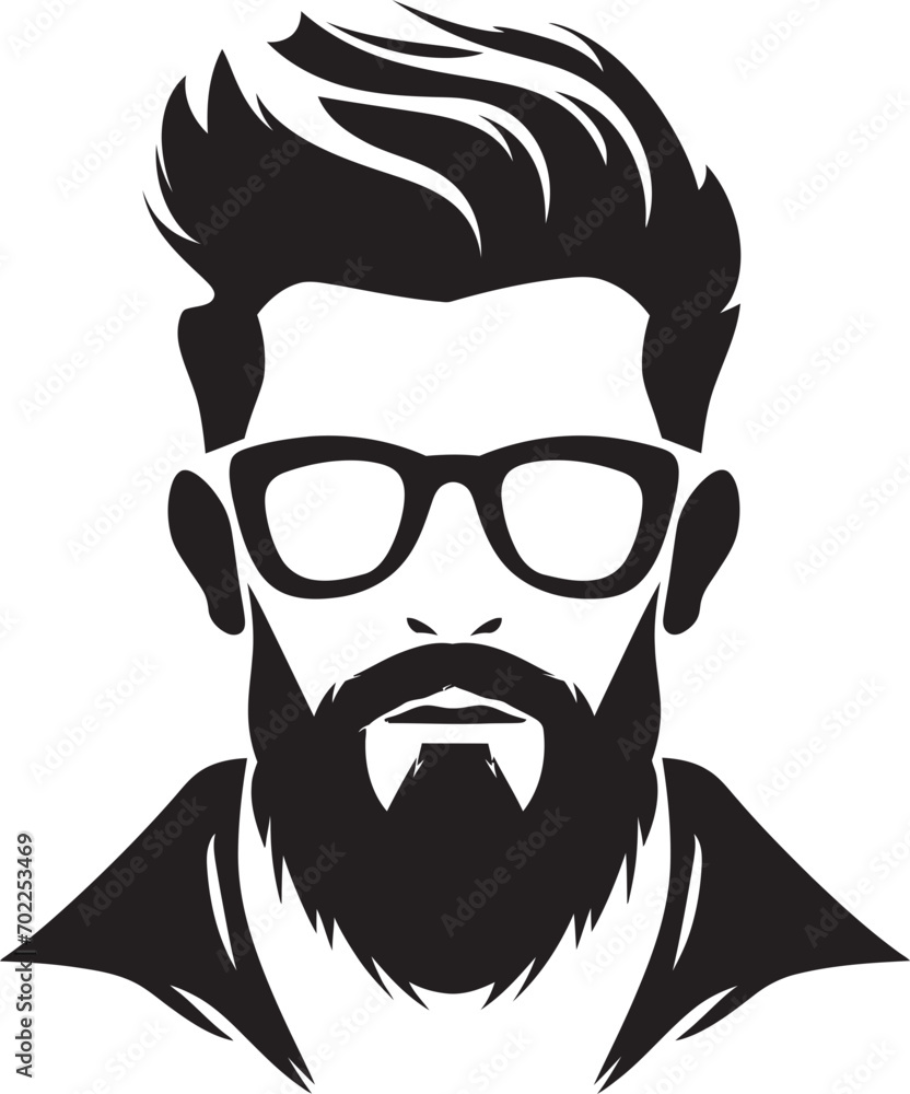 Boho Sophistication Hipster Man Face Cartoon in Black Vector Vintage Charm Cartoon Hipster Man Face Black Icon Boho Sophistication Hipster Man Face Cartoon in Black Vector Vintage Charm Cartoon Hipster Man Face Black Icon