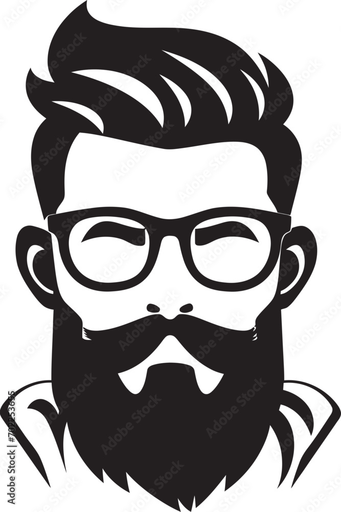 Urban Retro Revival Black Logo Icon of Cartoon Hipster Man Face Chic Artistry Hipster Man Face Cartoon in Black Vector Urban Retro Revival Black Logo Icon of Cartoon Hipster Man Face Chic Artistry Hipster Man Face Cartoon in Black Vector