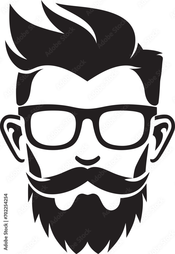 Trendy Artistic Fusion Black Logo Icon of Cartoon Hipster Man Face Modern Vintage Sophistication Hipster Man Face Cartoon in Black Vector Trendy Artistic Fusion Black Logo Icon of Cartoon Hipster Man Face Modern Vintage Sophistication Hipster Man Face Cartoon in Black Vector