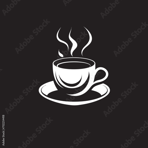 Savoring Simplicity Elegance Vector Coffee Cup Black Steamy Elegance Aura Black Coffee Cup Icon