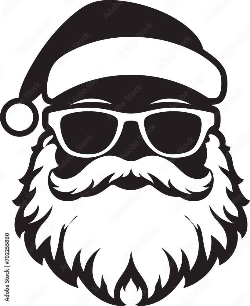 Arctic Spirit Santa Cool Vector Vibe Slick Santa Style Black Icon Design