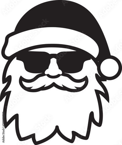 Chill Claus Charm Black Vector Vibe Frosty Santa Swagger Vector Cool Chic