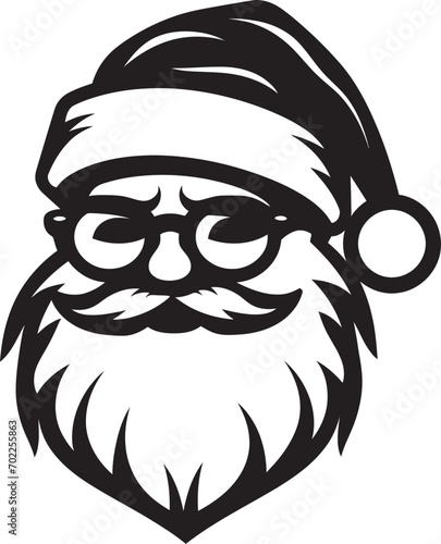 Cool Yule Icon Stylish Santa Vector Iced Out Claus Cool Black Logo