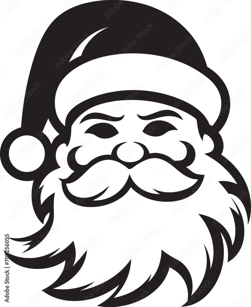 Obraz premium Arctic Spirit Santa Cool Black Santa Icon Slick Santa Style Vector Black Cool Santa