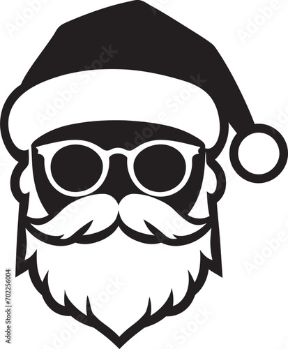 Frosty St. Nick Vibes Vector Black Cool Chill Kris Kringle Cool Black Santa Logo