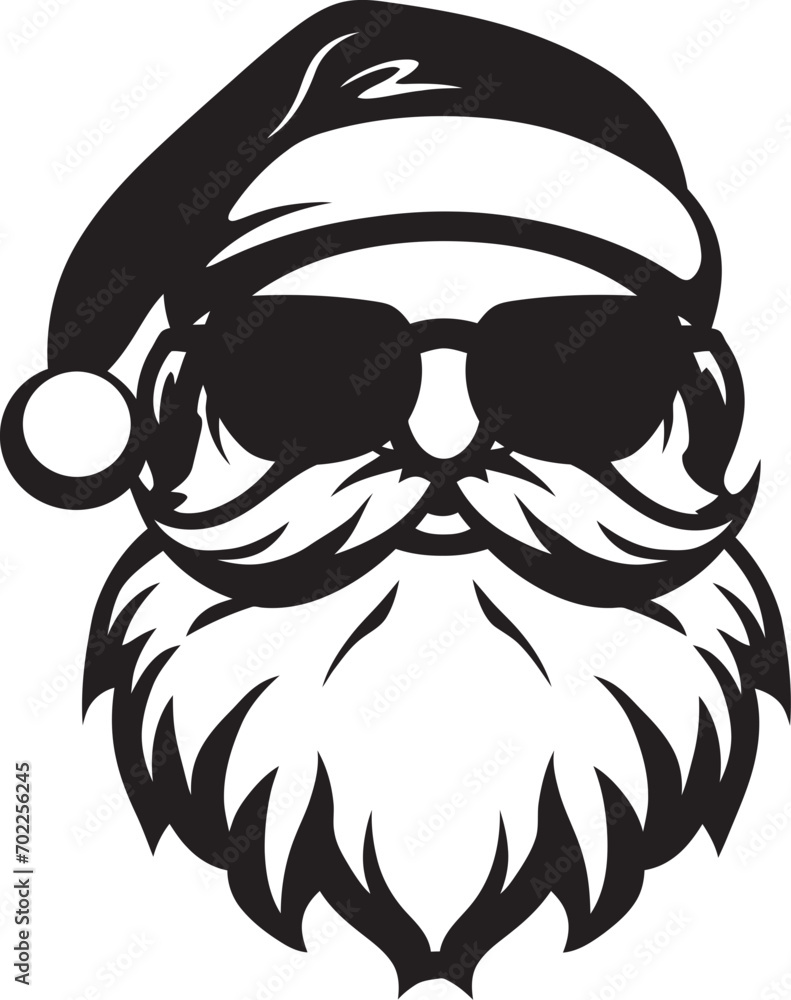 Cool Yule Iconic Vector Black Santa Cool Iced Out Santa Style Cool Black Vector