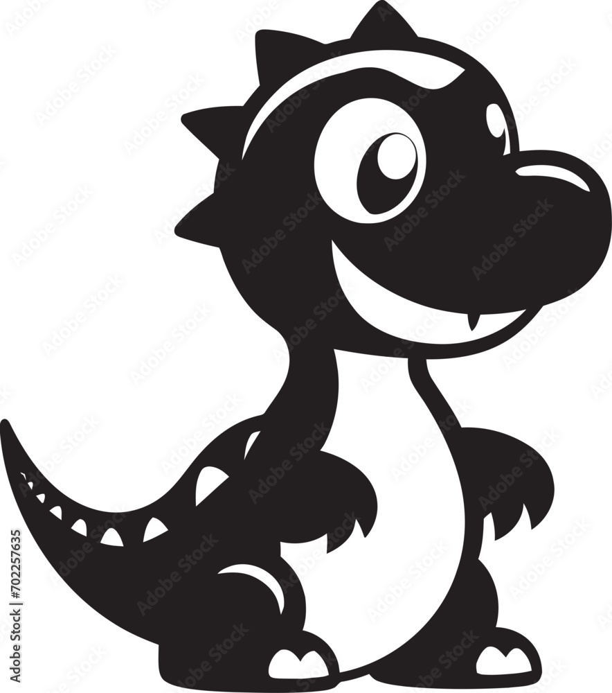 Playful Dino Charm Cute Black Vector Sweet Dino Grin Vector Black Design Playful Dino Charm Cute Black Vector Sweet Dino Grin Vector Black Design