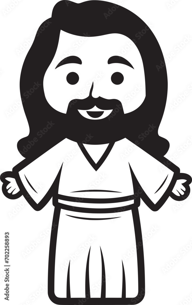 Merciful Presence Black Logo Icon Holy Blessing Jesus Cartoon Vector Merciful Presence Black Logo Icon Holy Blessing Jesus Cartoon Vector