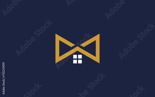 bow tie with house logo icon design vector design template inspiration