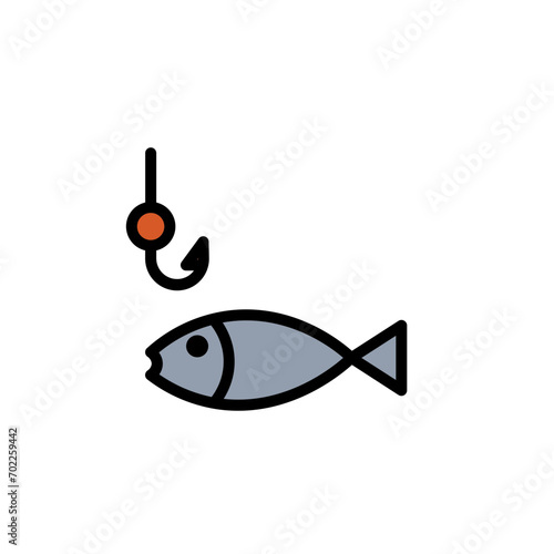 Active Cook Fish Filled Outline Icon