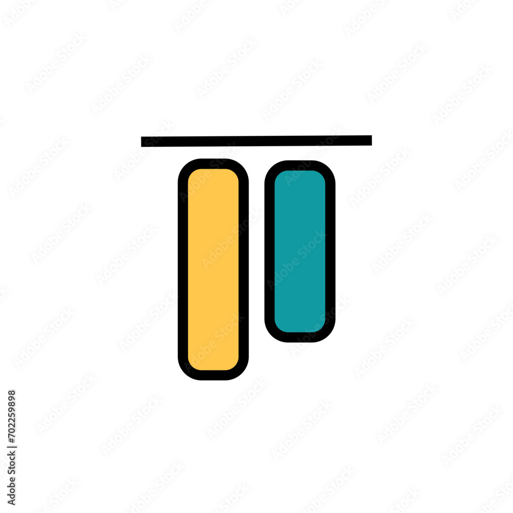 Align Top Design Filled Outline Icon Align Top Design Filled Outline Icon