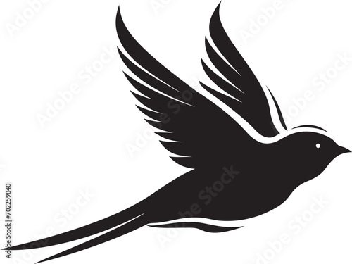 Dynamic Avian Elegance Vector Black Elegant Feathered Fantasia Cute Vector