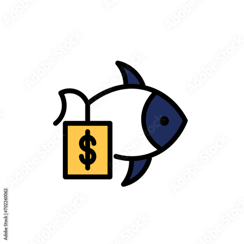 Fish Fishing Sale Filled Outline Icon
