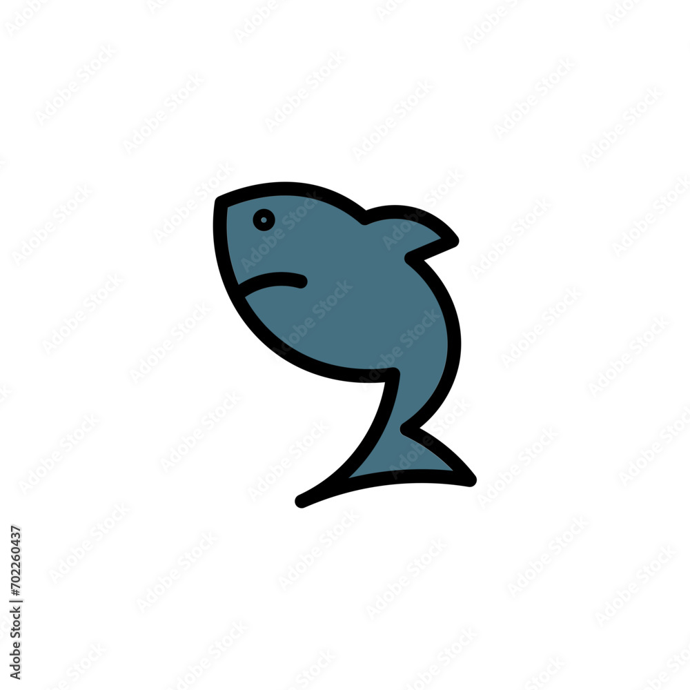 Fototapeta premium Life Scuba Shark Filled Outline Icon