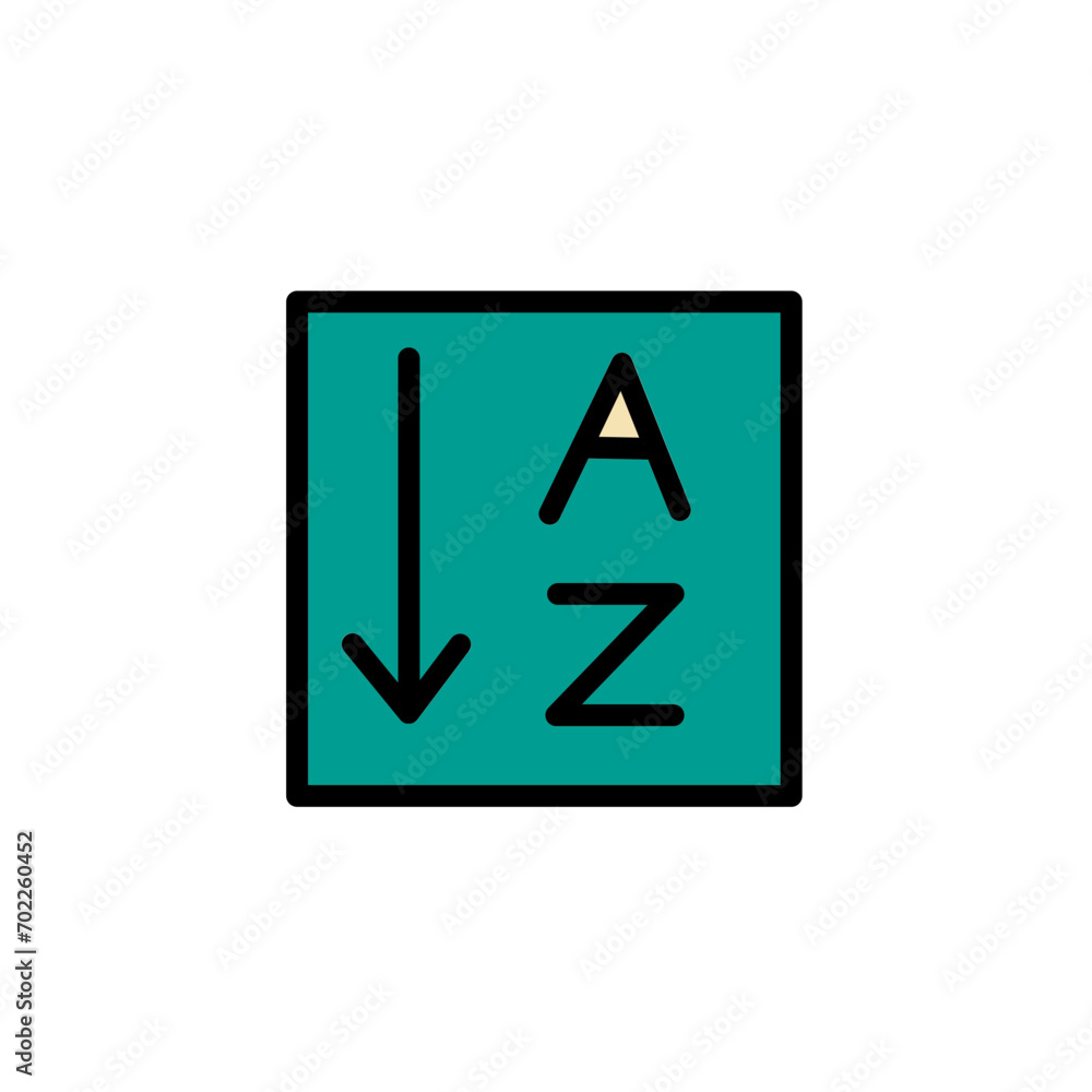 Alphabet Order Sort Filled Outline Icon Alphabet Order Sort Filled Outline Icon