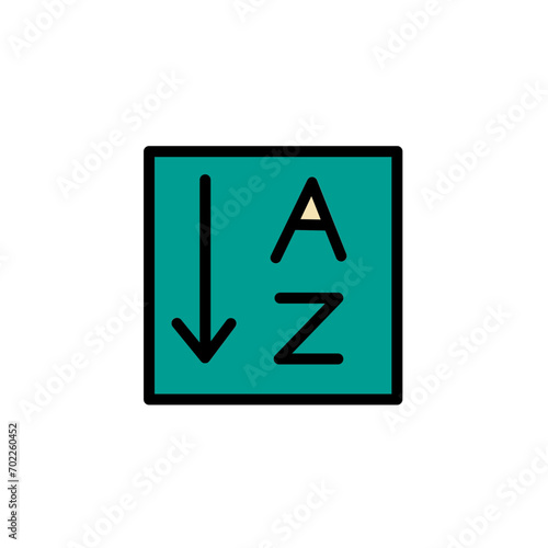 Alphabet Order Sort Filled Outline Icon