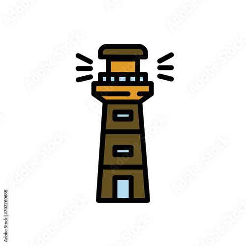 Building Lighthouse Tower Filled Outline Icon